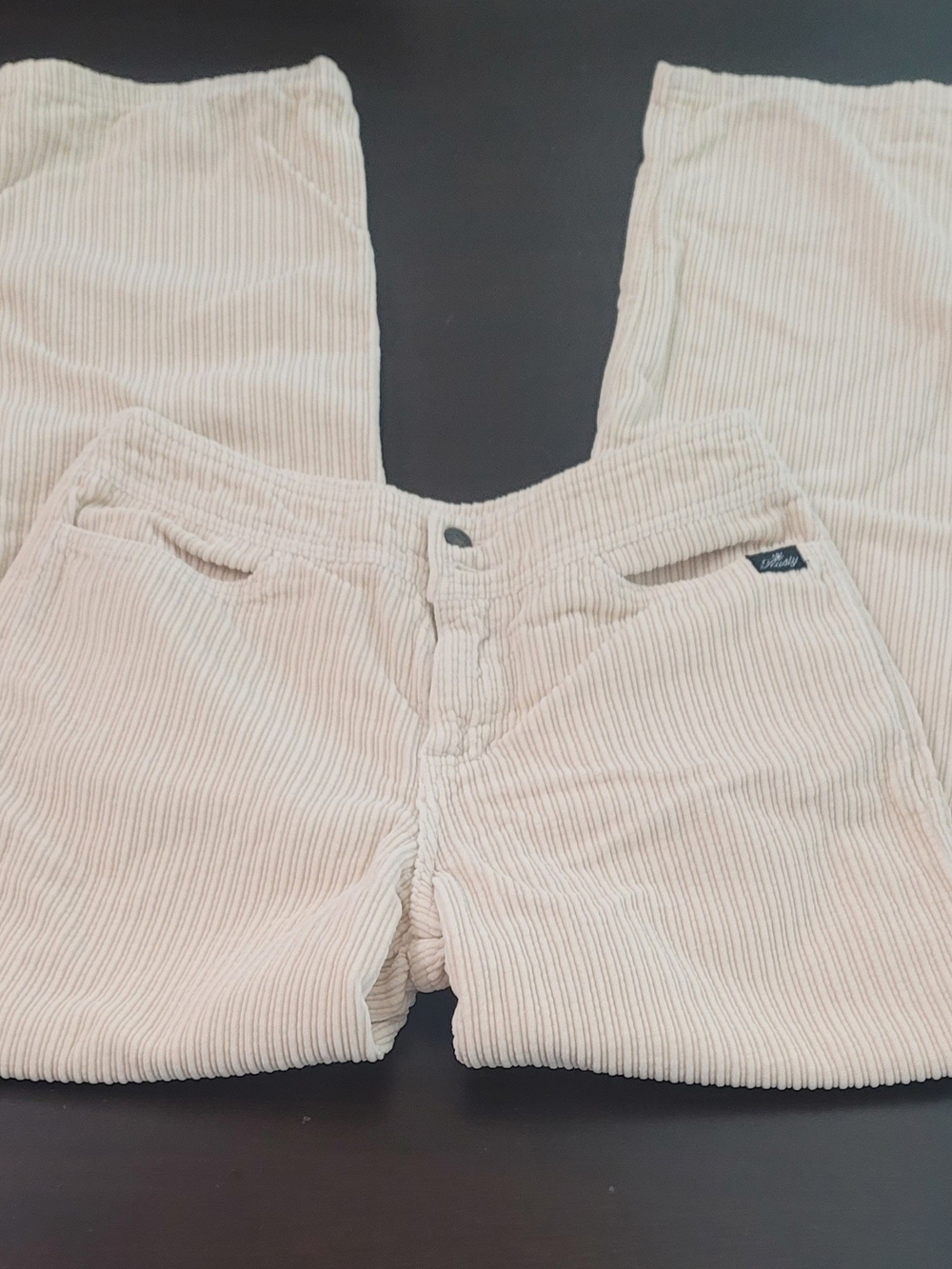 Rusty Y2k Wide Leg Corduroy Pants in Light Beige